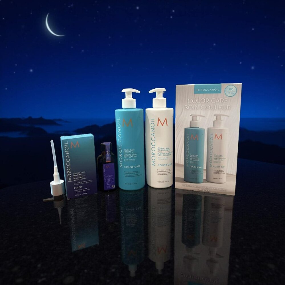 Moroccanoil Color Care Shampoo Conditioner 16.9 oz Purple Treatment 1.7 oz